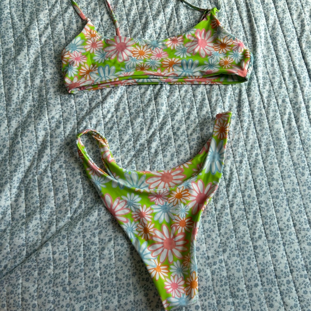Grey bandit flor bikini set